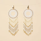 Aros Tejidos Flecos Blanco