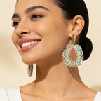 Aros Gota Artesanal  — Rosa Pastel Aqua
