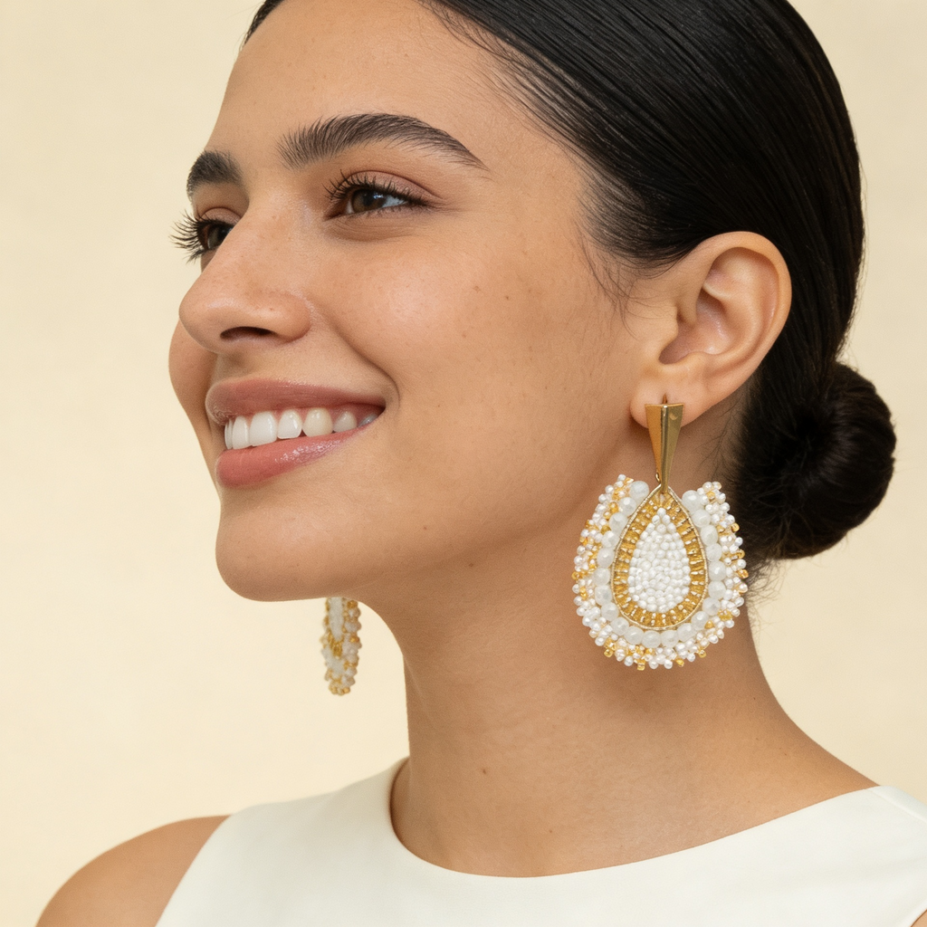 Aros Gota Artesanal  — Blanco