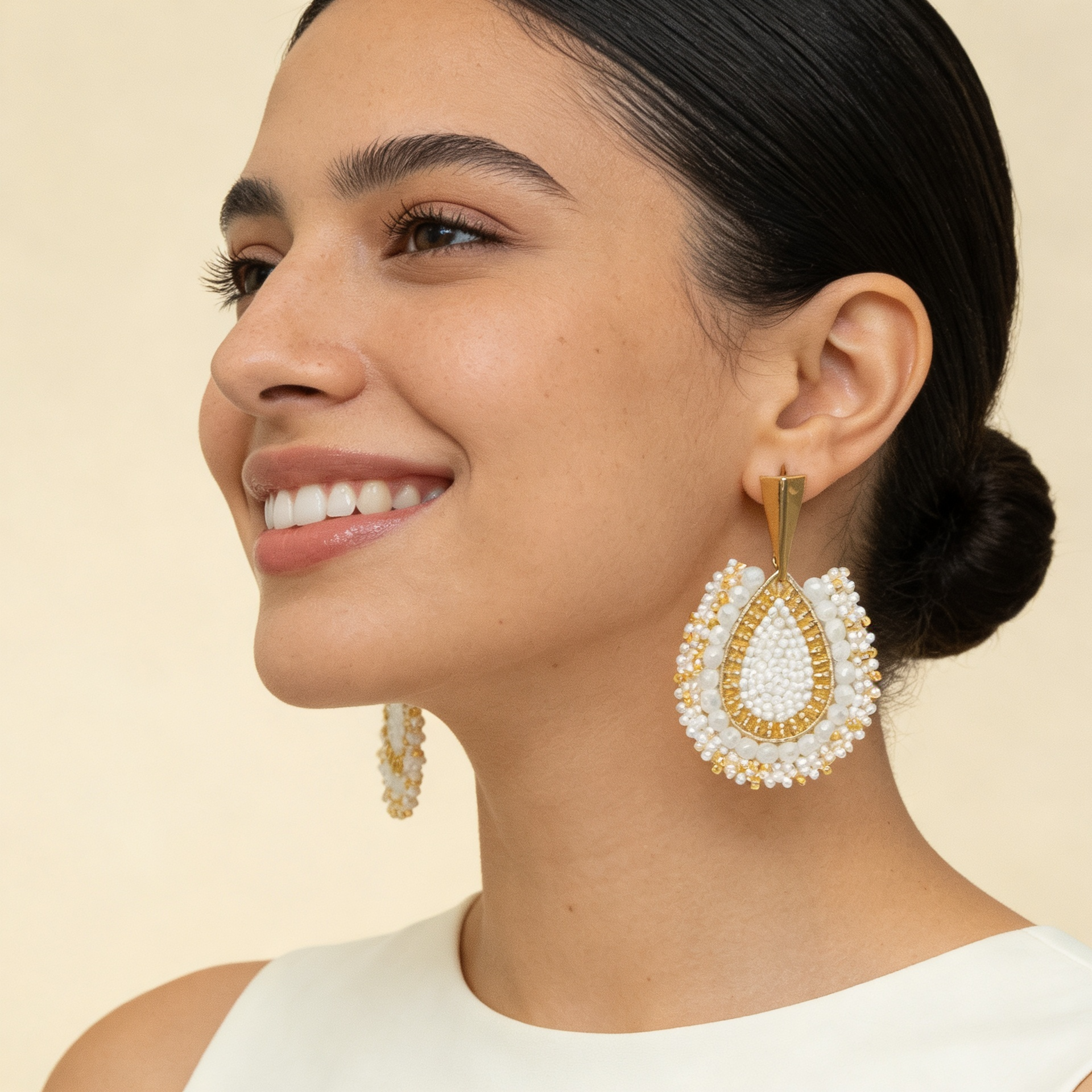 Aros Gota Artesanal  — Blanco