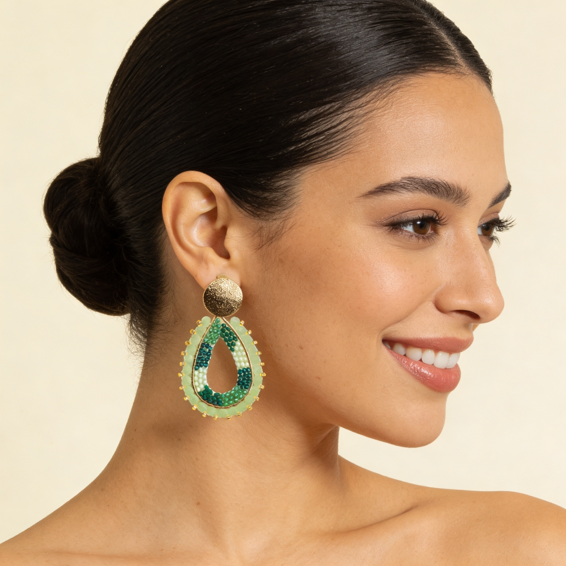 Aros Gota Artesanal  — Verde