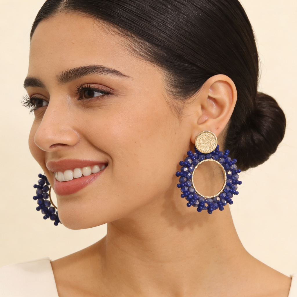 Aros Corona Cristal — Azul