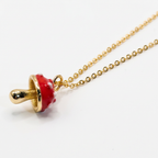 Collar Hongo Rojo Bañado en Oro 18K
