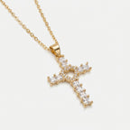 Collar Cruz Corazón Bañado en Oro 18K | Dulcymar Accesorios