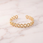 Brazalete Roma Texturizado Bañado en Oro 24K