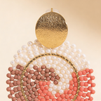 Aros círculo mosaico tejido - Rosa