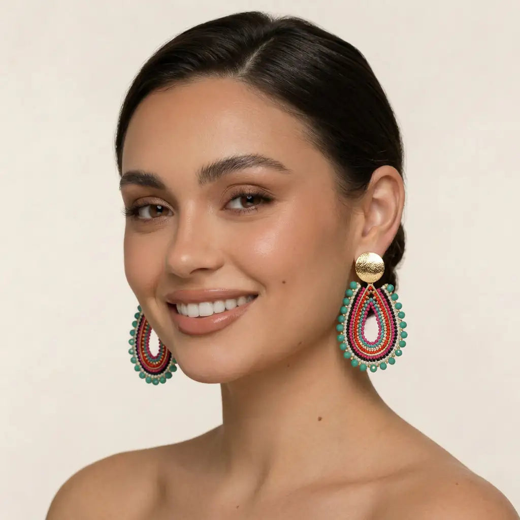 Aros Aurora — Turquesa Fucsia