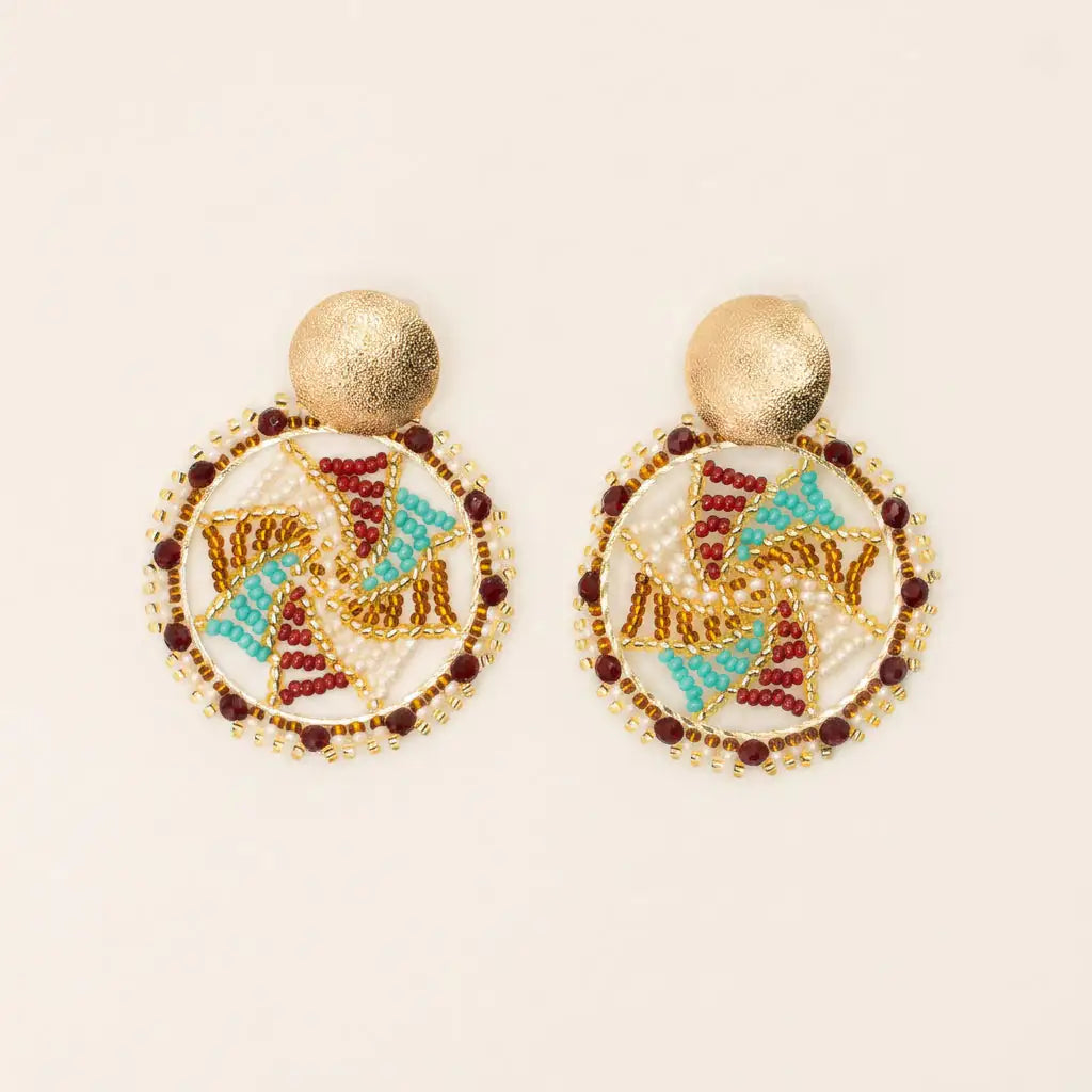 Aros Atrapa Sueños — Vino y turquesa