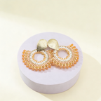 Aros Abanico Cristal — Durazno Dorado