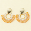 Aros Abanico Cristal — Durazno Dorado