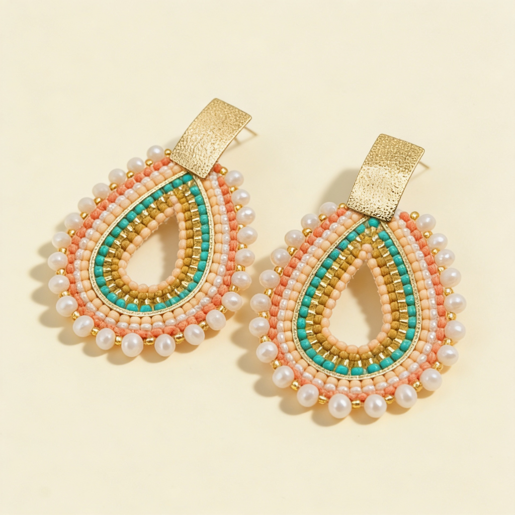 Aros Aurora — Coral / Turquesa