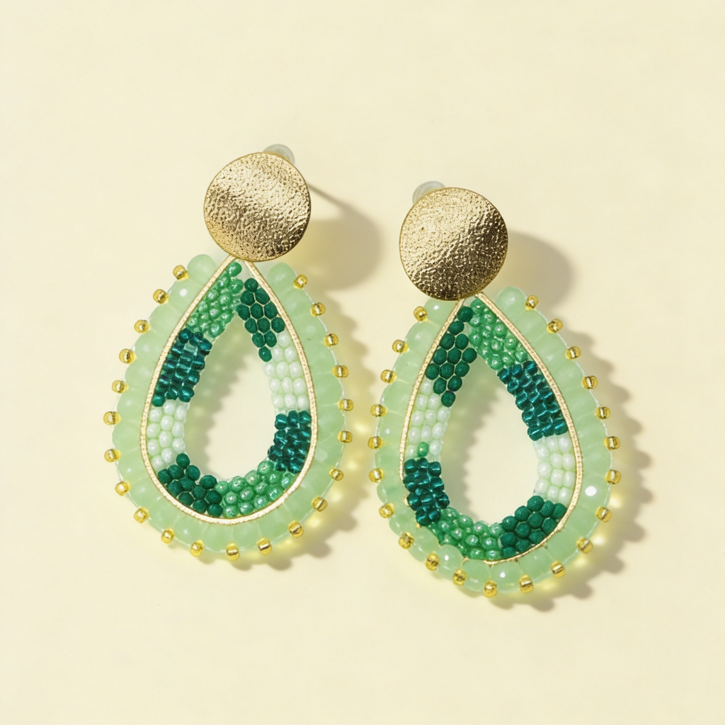 Aros Gota Artesanal  — Verde