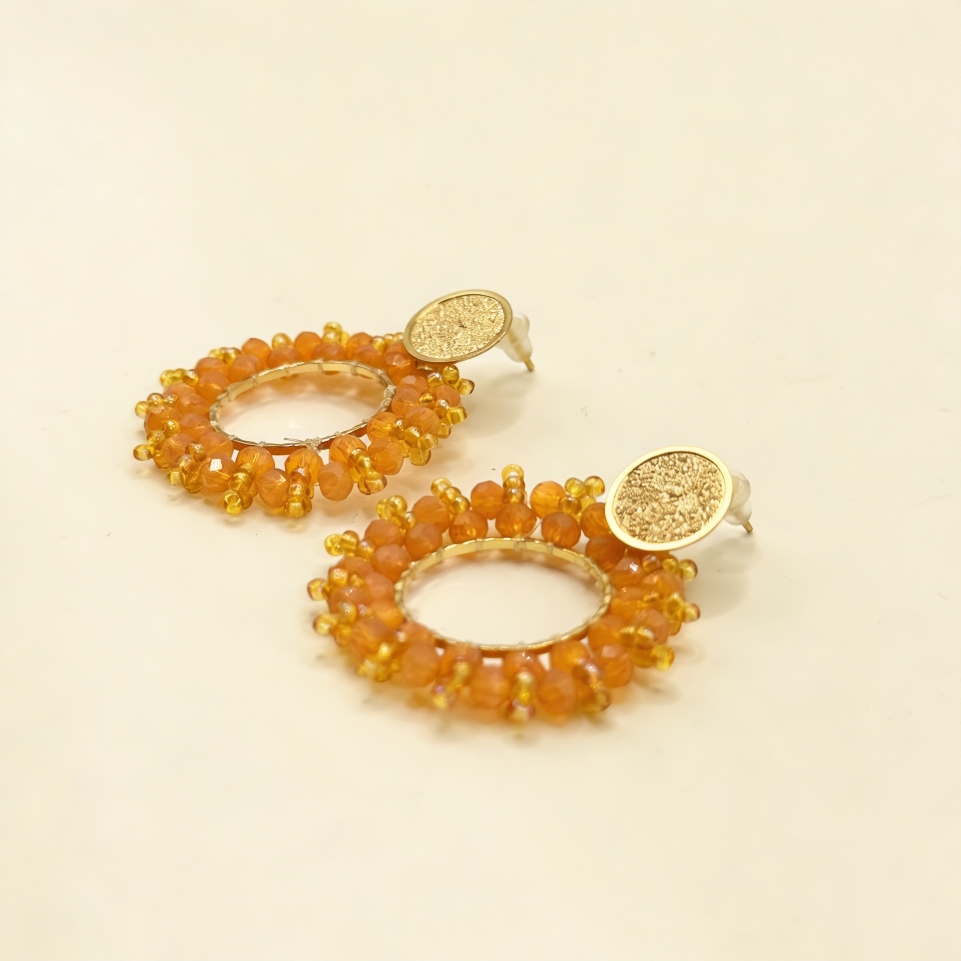 Aros Corona Cristal — Naranja