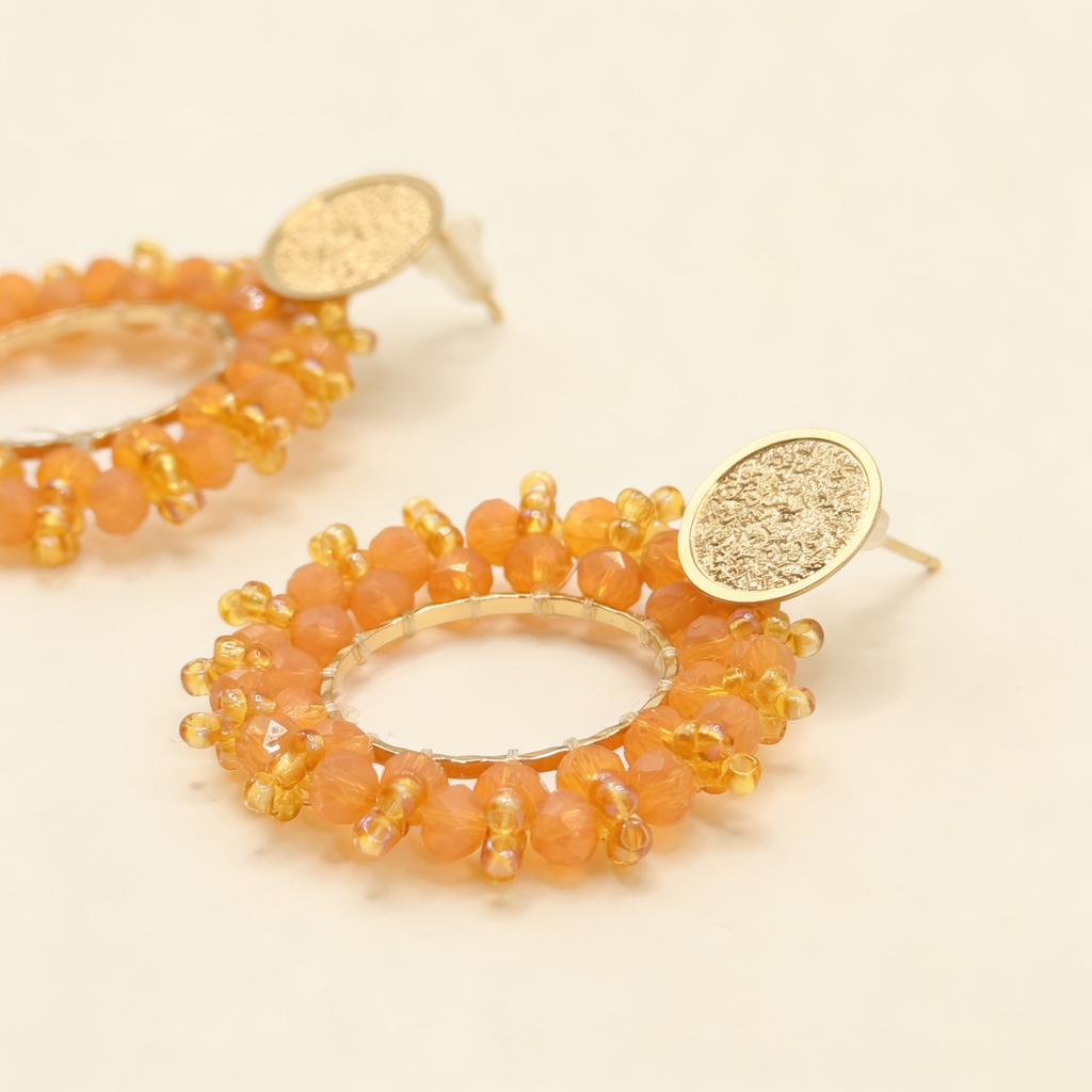 Aros Corona Cristal — Naranja