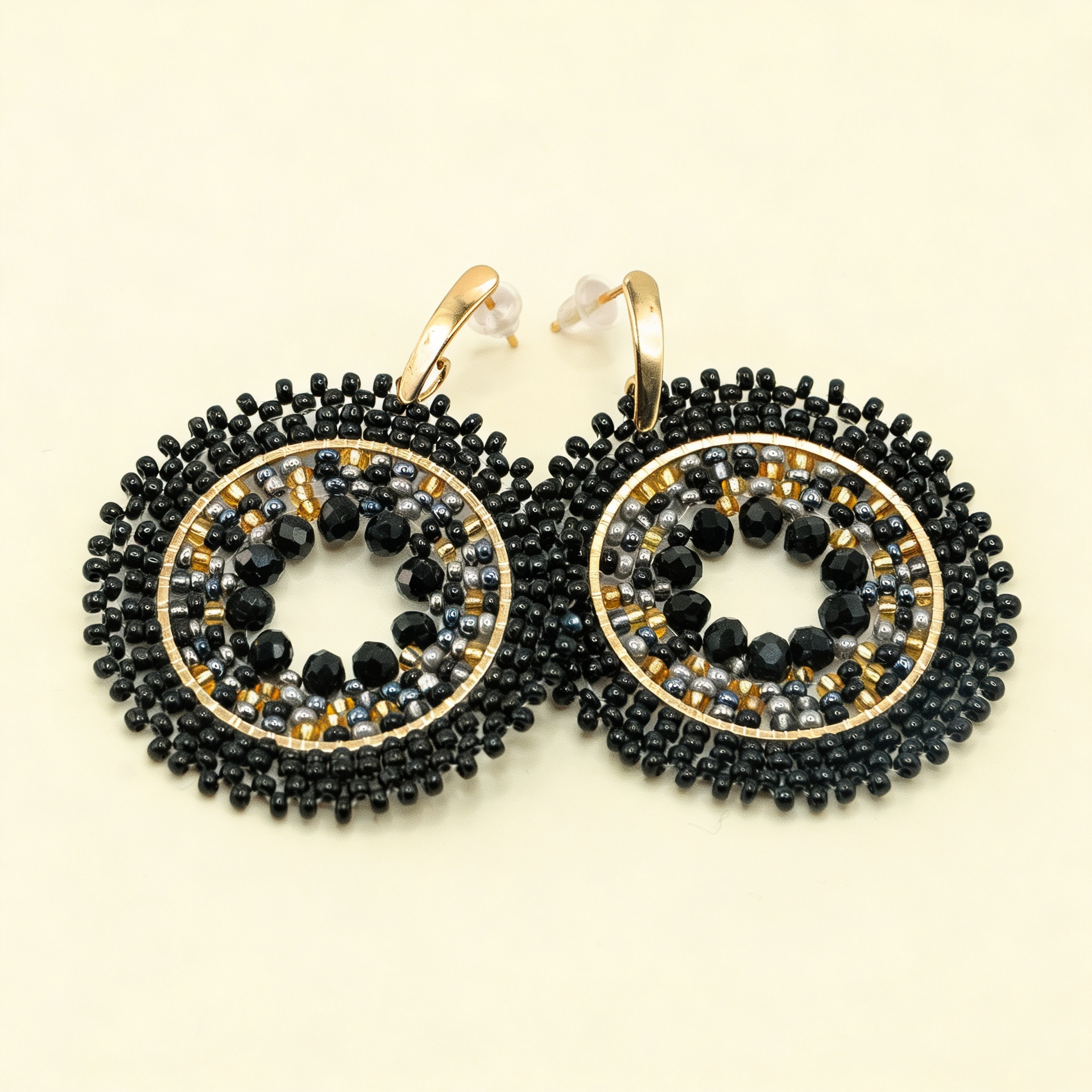 Aros Órbita Tejida — Negro