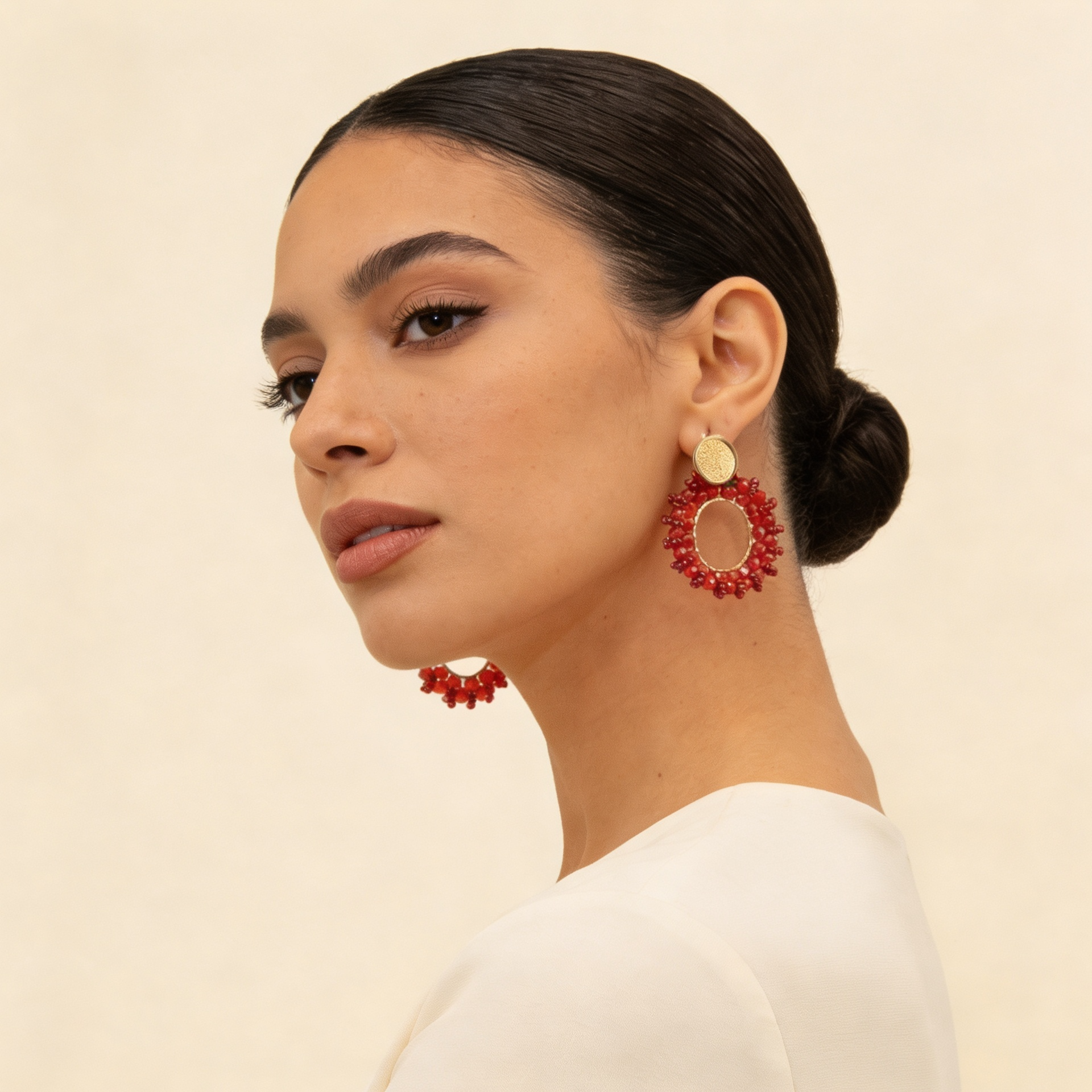 Aros Corona Cristal — Rojo