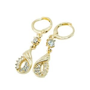 Argollas colgantes ala con circones