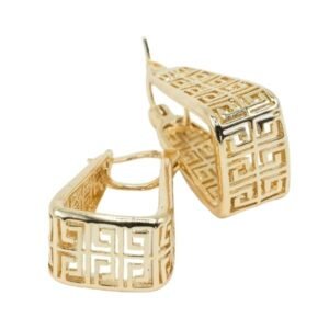 Argollas Semi-Rectangulares Doradas en Dulcymar